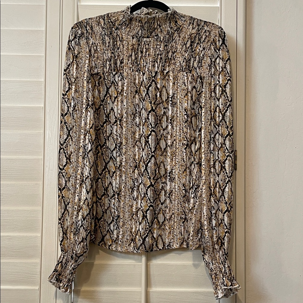 Endless Rose Snake Print Blouse in Black, Brown, and Cream